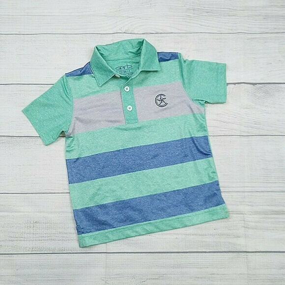 2T Garb Striped Performance Polo Shirt - Picture 1 of 5